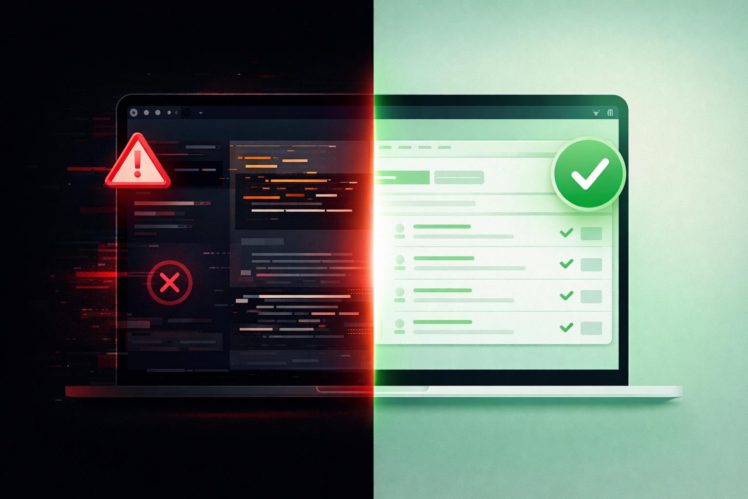 WordPress sivusto virhetilassa ja korjattu toimivaksi visuaalisessa esityksessä